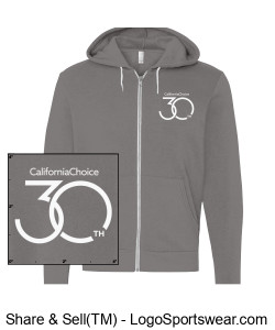 30th Anniversary Zippered Hoodie - Asphalt Design Zoom
